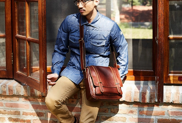 Cool leather men messenger large vintage shoulder laptop bag vintage bag