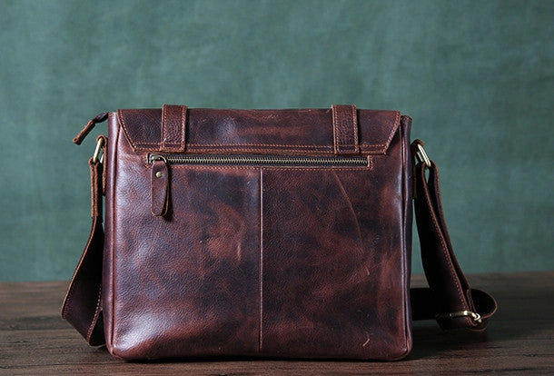 Cool leather men messenger large vintage shoulder laptop bag vintage bag
