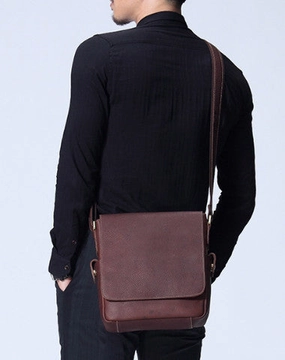 Cool leather men Small messenger bags shoulder bag