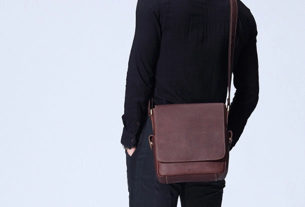 Cool leather men Small messenger bags shoulder bag