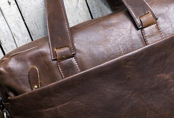 Cool leather mens Briefcase laptop Briefcase Business Bag shoulder bag for men