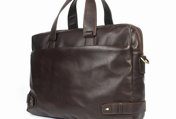 Cool leather mens Briefcase laptop Briefcase Business Bag shoulder bag for men