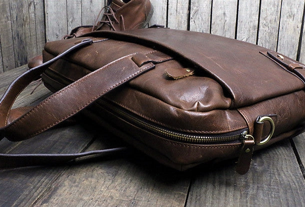 Cool leather mens Briefcase laptop Briefcase Business Bag shoulder bag for men