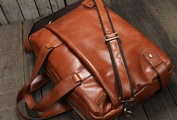 Cool leather mens Briefcase laptop Briefcase Business Bag shoulder bag for men