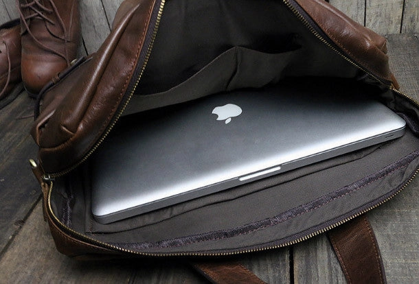 Cool leather mens Briefcase laptop Briefcase Business Bag shoulder bag for men