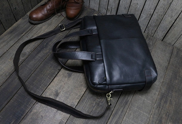 Cool leather mens Briefcase laptop Briefcase Business Bag shoulder bag for men