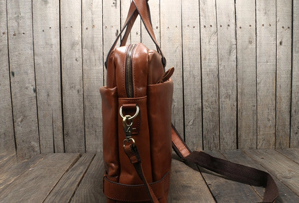 Cool leather mens Briefcase laptop Briefcase Business Bag shoulder bag for men