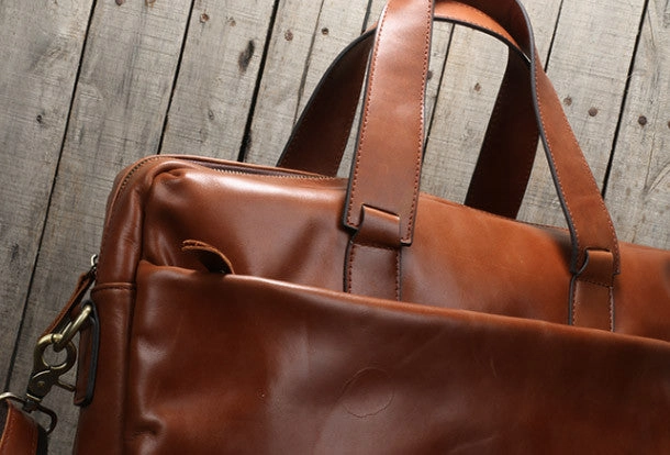 Cool leather mens Briefcase laptop Briefcase Business Bag shoulder bag for men