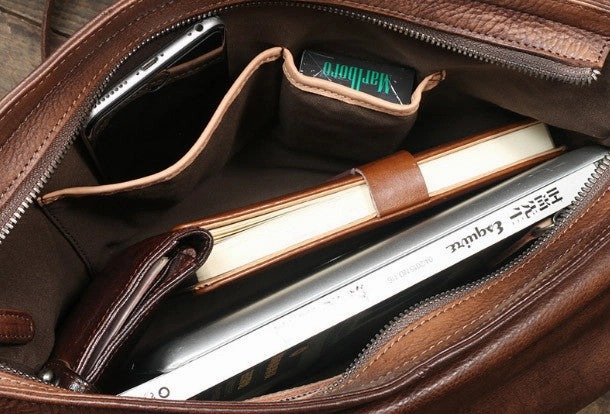 Cool leather mens Briefcase laptop Briefcase work Briefcase Shoulder bag for Men