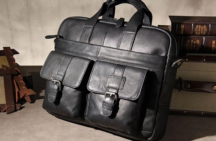 Cool Leather Mens Briefcase Shoulder Bag Handbag Work Bags Business Bag for Men