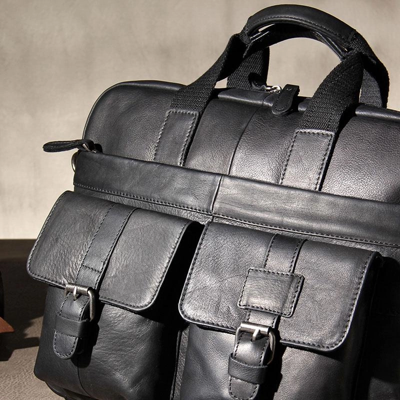 Cool Leather Mens Briefcase Shoulder Bag Handbag Work Bags Business Bag for Men