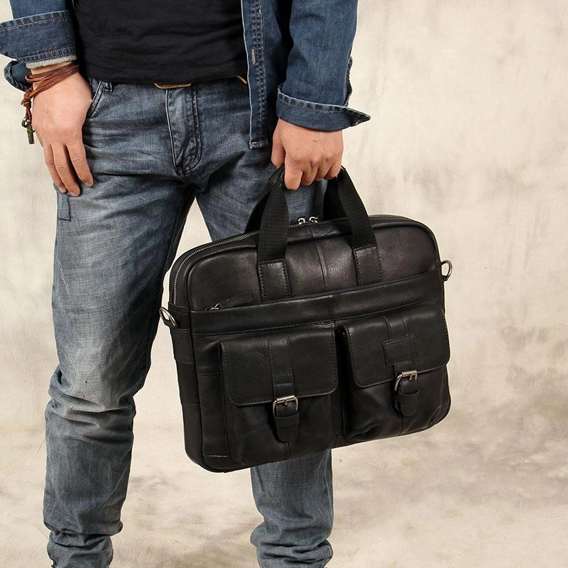 Cool Leather Mens Briefcase Shoulder Bag Handbag Work Bags Business Bag for Men