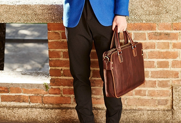 Cool Leather mens Briefcase Vintage Business Briefcase laptop Briefcase for Men