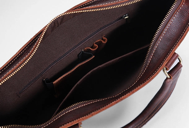 Cool Leather mens Briefcase Vintage Business Briefcase laptop Briefcase for Men