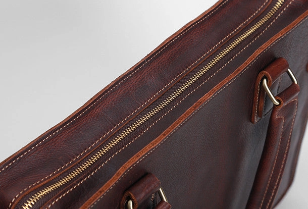Cool Leather mens Briefcase Vintage Business Briefcase laptop Briefcase for Men