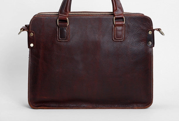 Cool Leather mens Briefcase Vintage Business Briefcase laptop Briefcase for Men