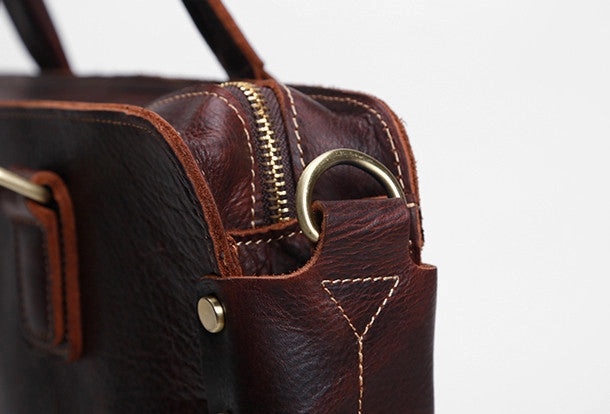 Cool Leather mens Briefcase Vintage Business Briefcase laptop Briefcase for Men