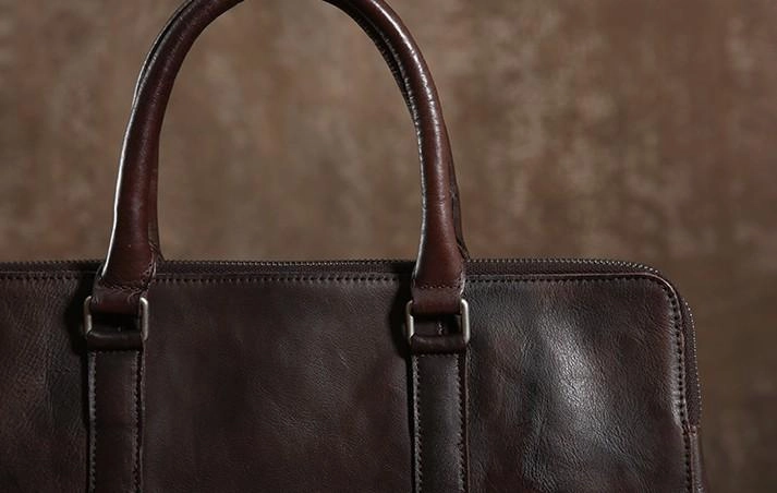 Cool Leather Mens  Briefcase Work Bag Vintage Business Bag Laptop Bags for men