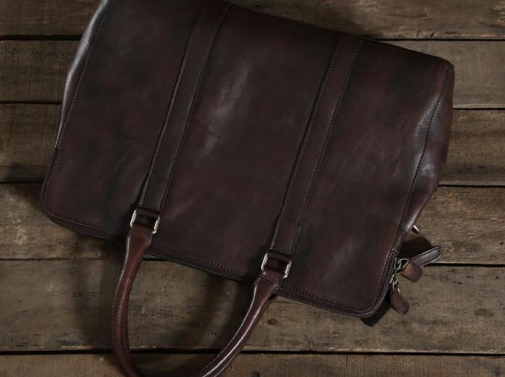 Cool Leather Mens  Briefcase Work Bag Vintage Business Bag Laptop Bags for men