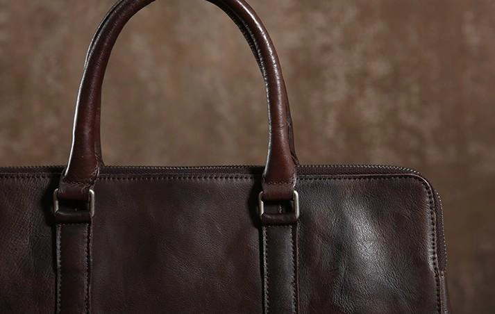 Cool Leather Mens  Briefcase Work Bag Vintage Business Bag Laptop Bags for men
