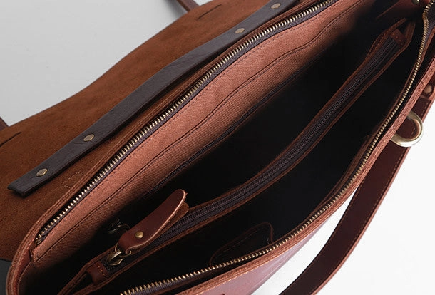 Cool leather mens Briefcase work Briefcase laptop Briefcase Shoulder bag for Men