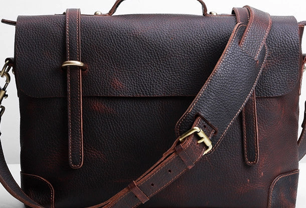 Cool leather mens Briefcase work Briefcase laptop Briefcase Shoulder bag for Men