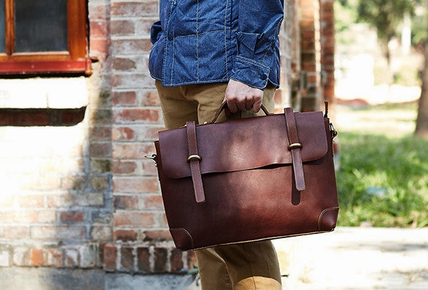 Cool leather mens Briefcase work Briefcase laptop Briefcase Shoulder bag for Men
