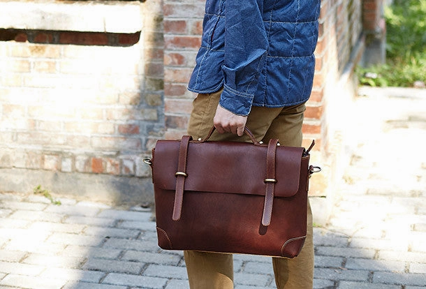 Cool leather mens Briefcase work Briefcase laptop Briefcase Shoulder bag for Men
