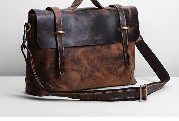 Cool leather mens Briefcase work Briefcase laptop Briefcase Shoulder bag for Men