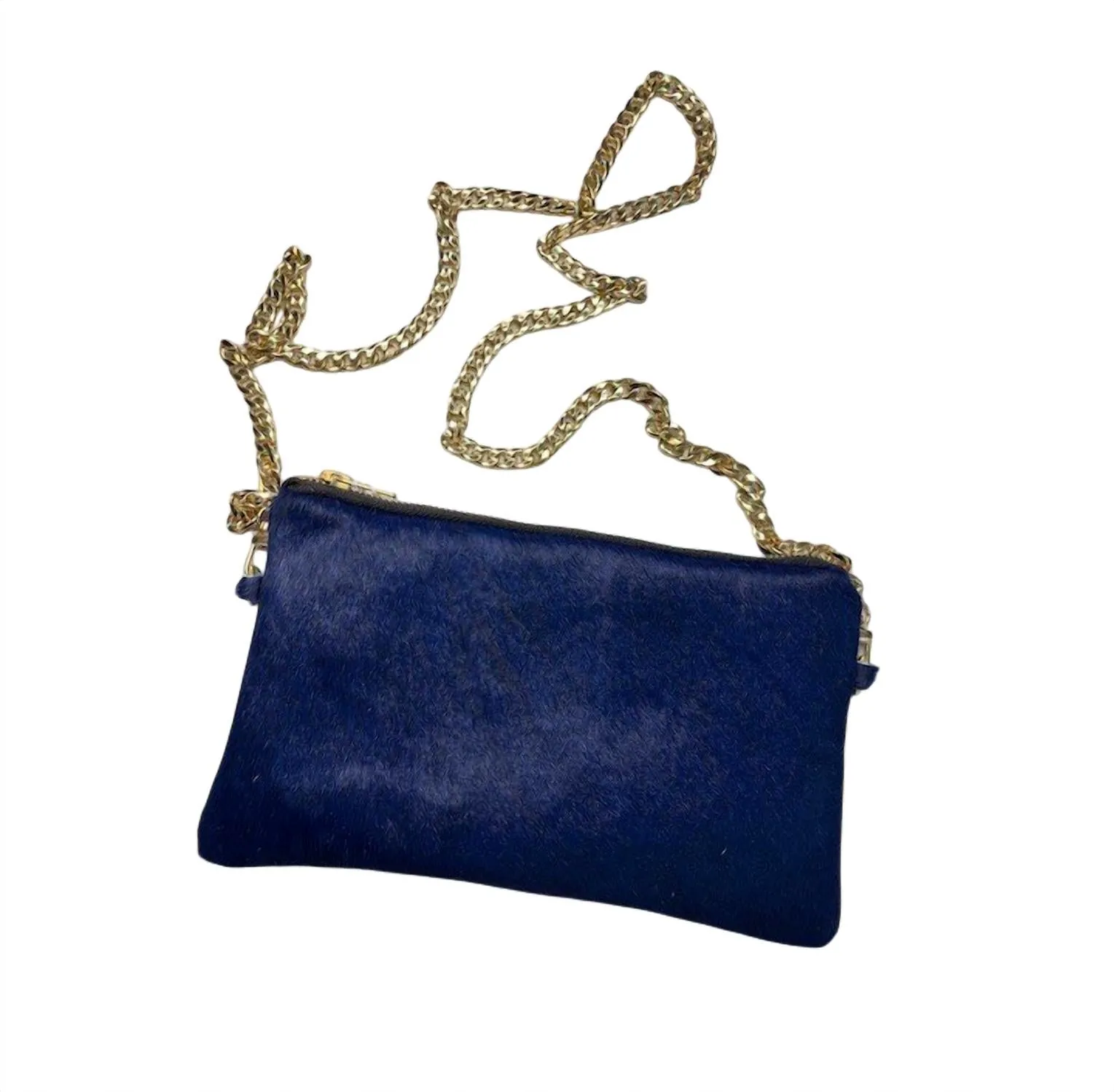 Cowhide Crossbody Purse In Blue