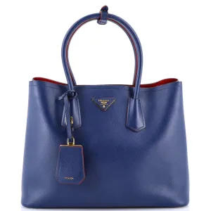 Cuir Double Tote Saffiano Leather Large