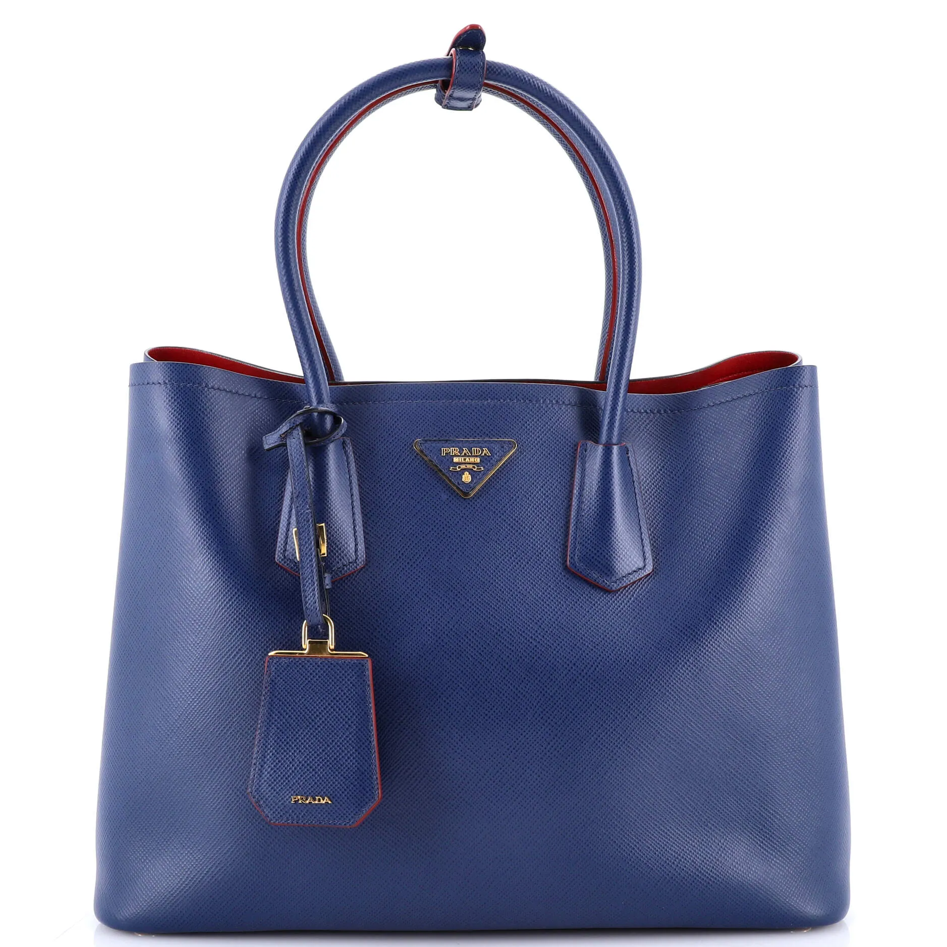 Cuir Double Tote Saffiano Leather Large