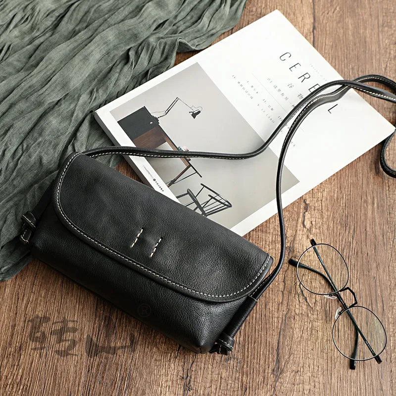 Cute Black Leather Small Crossbody bag for Women Leather Small Shoulder Bag for Women