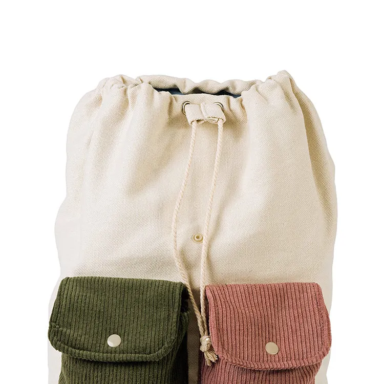 Cute Corduroy Drawstring Kids Backpack