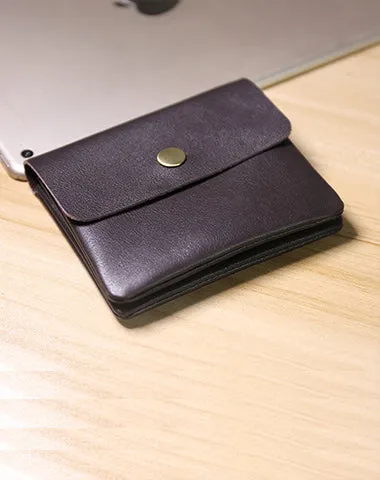 Cute Women Black Leather Mini Zip Coin Wallets Change Wallets Slim Billfold Wallet For Women