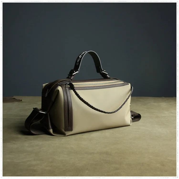 Cute Womens Coffee NYLON Handbag Purse Cube NYLON Shoulder Bag Crossbody Purse for Ladies