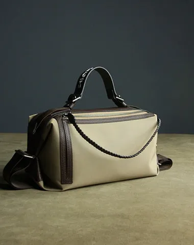 Cute Womens Coffee NYLON Handbag Purse Cube NYLON Shoulder Bag Crossbody Purse for Ladies