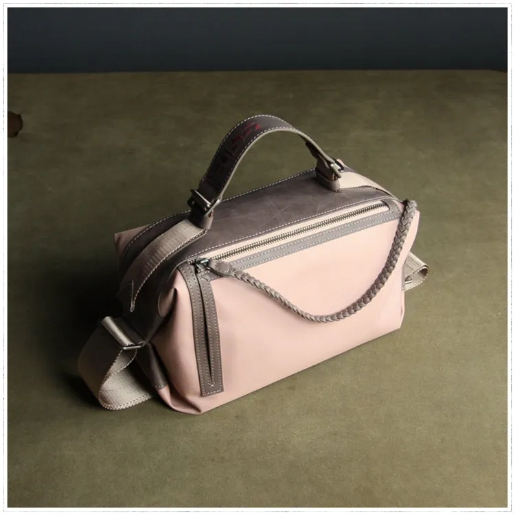 Cute Womens Orange NYLON Handbag Purse Cube NYLON Shoulder Bag Crossbody Purse for Ladies