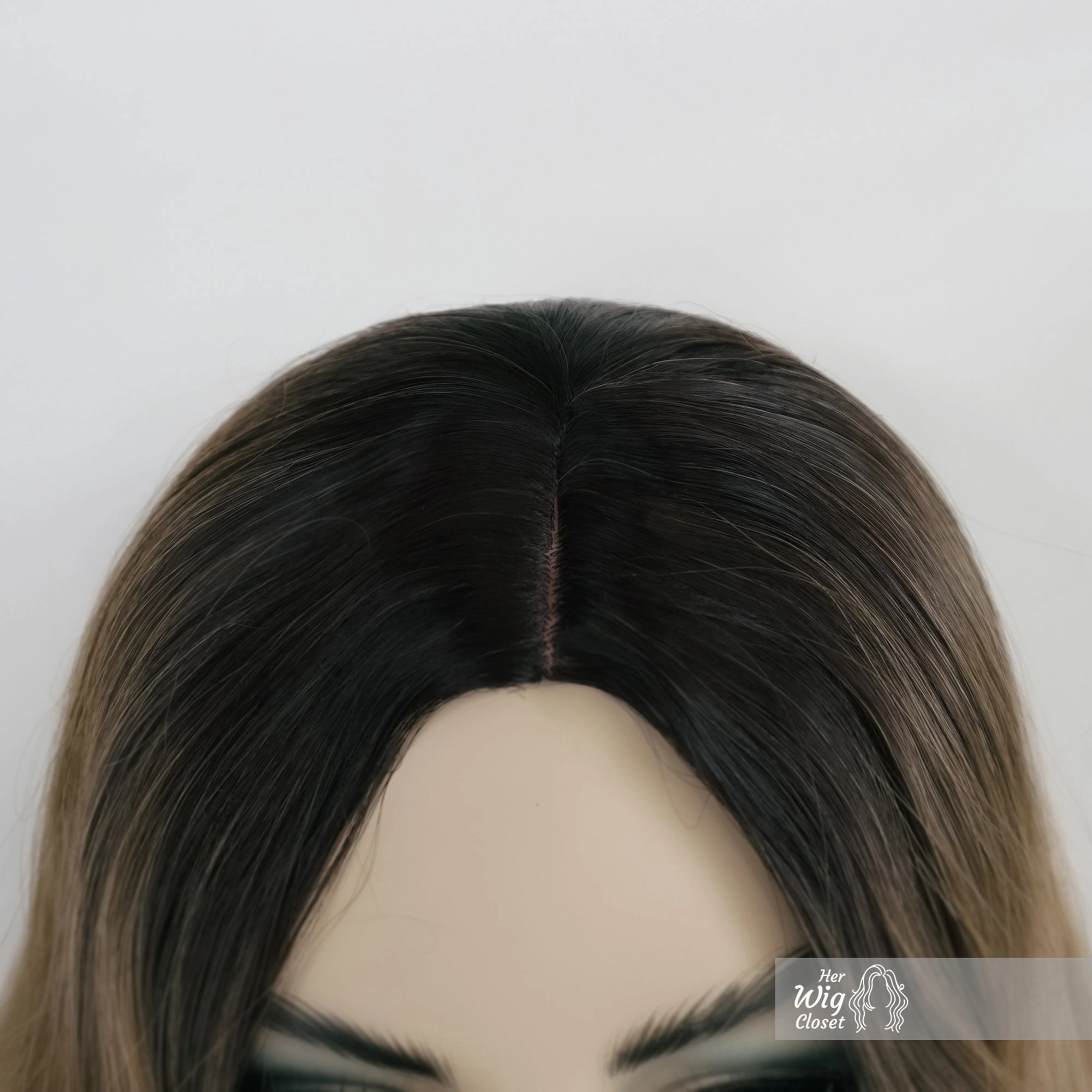 Dark Roots Ashy Brown Ombre Wavy Wig | Esther