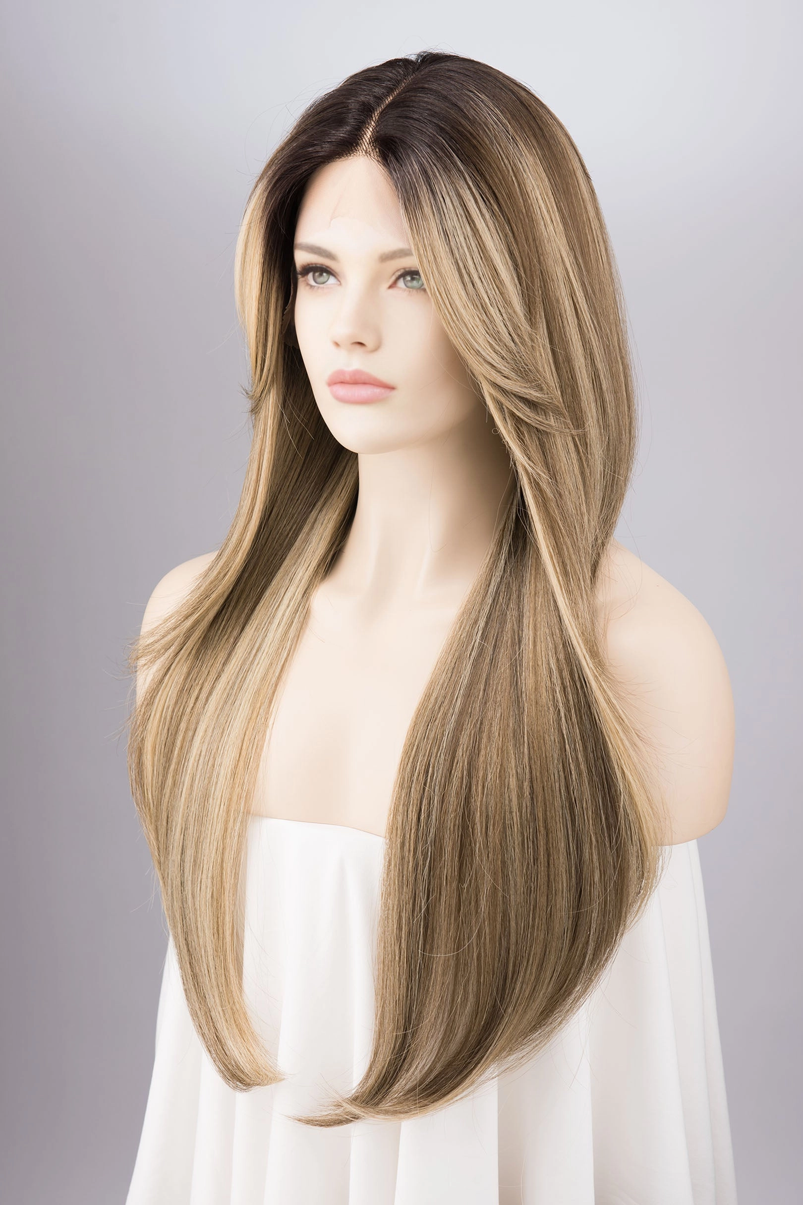 Dark Roots Ombre Ash Blonde Lace Wig Nyla
