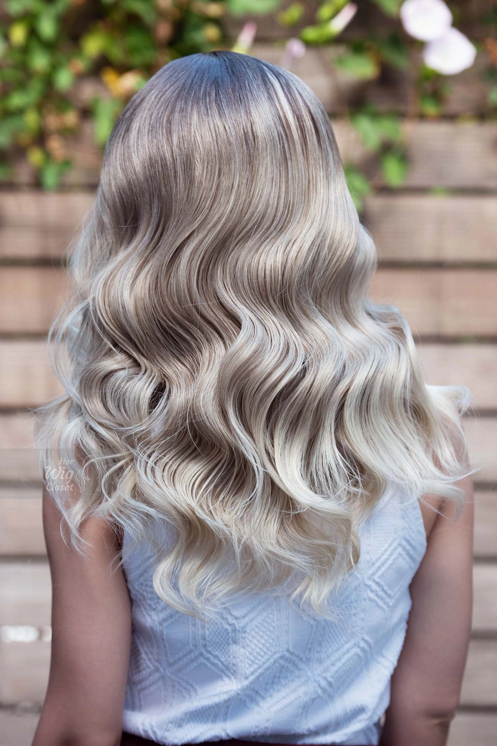 Dark Roots Vanilla Blonde Natural Ombre Wavy Lace Front Wig Penny