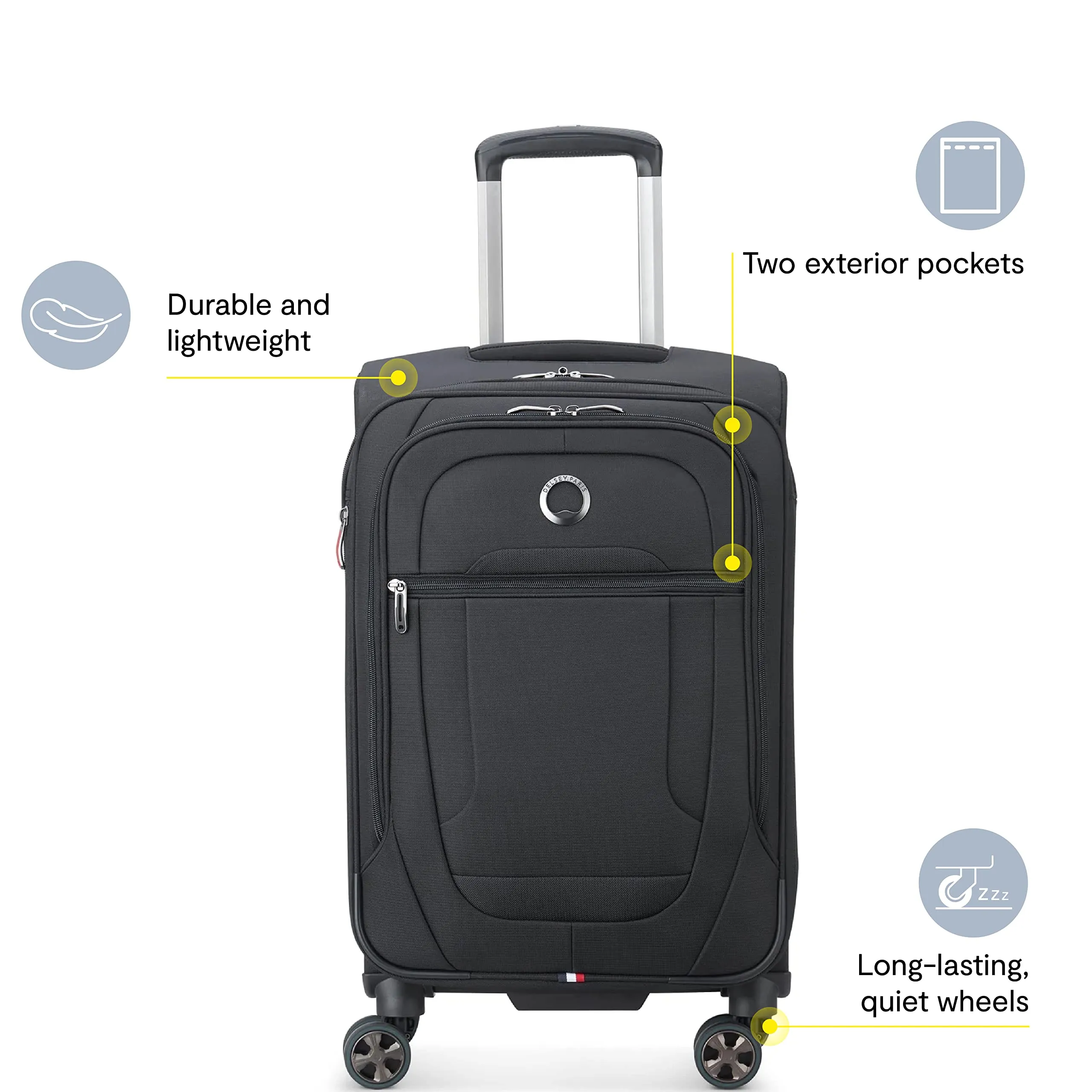 Delsey Paris Helium DLX Softside 3 Pc Expandable Luggage with Spinner Wheels