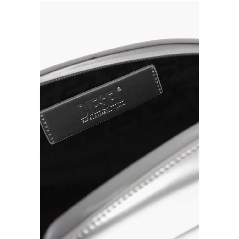 Diesel Oval Shaped Rigid 1-DR FOLD Clutch Bag with Embossed Oval D