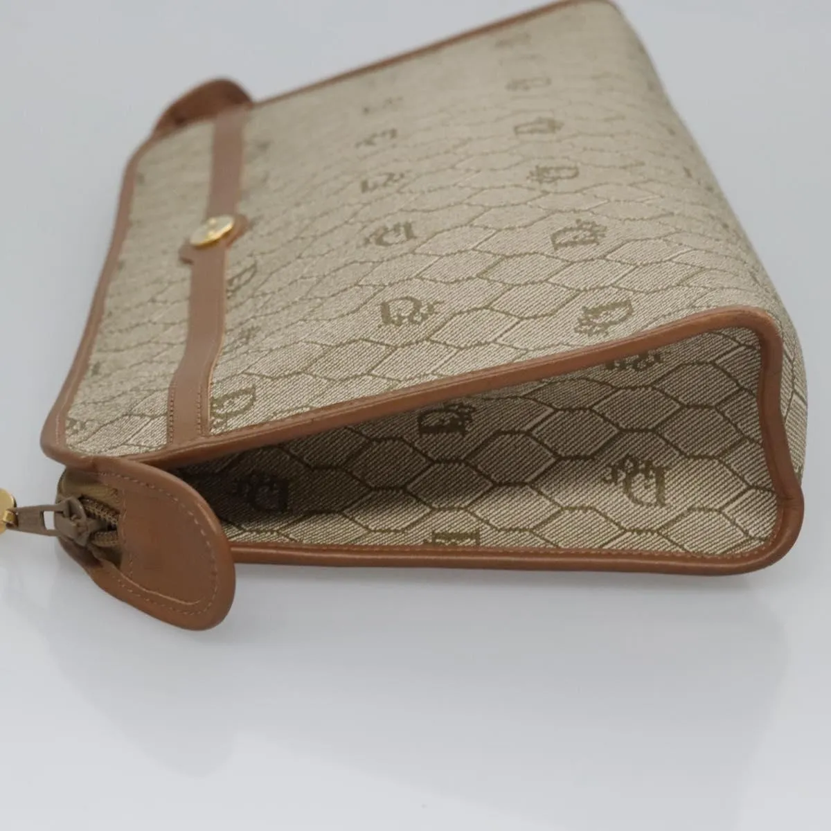 Dior Honeycomb Canvas Clutch Bag (Pre-Owned)