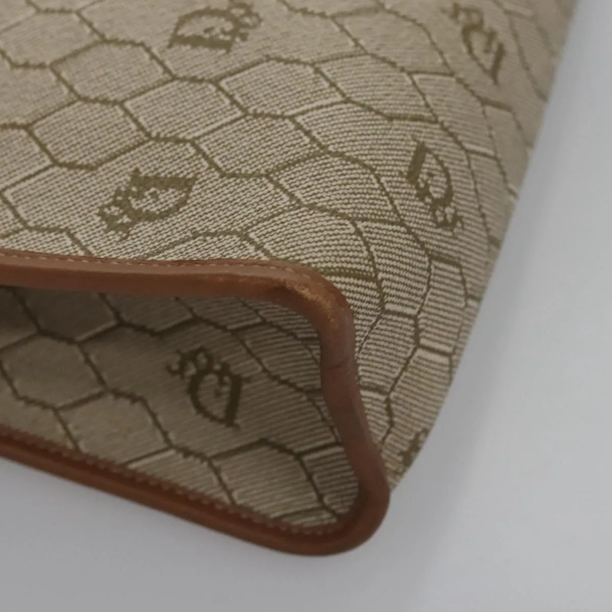 Dior Honeycomb Canvas Clutch Bag (Pre-Owned)