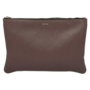 Dior Leather Clutch Bag (Pre-Owned)