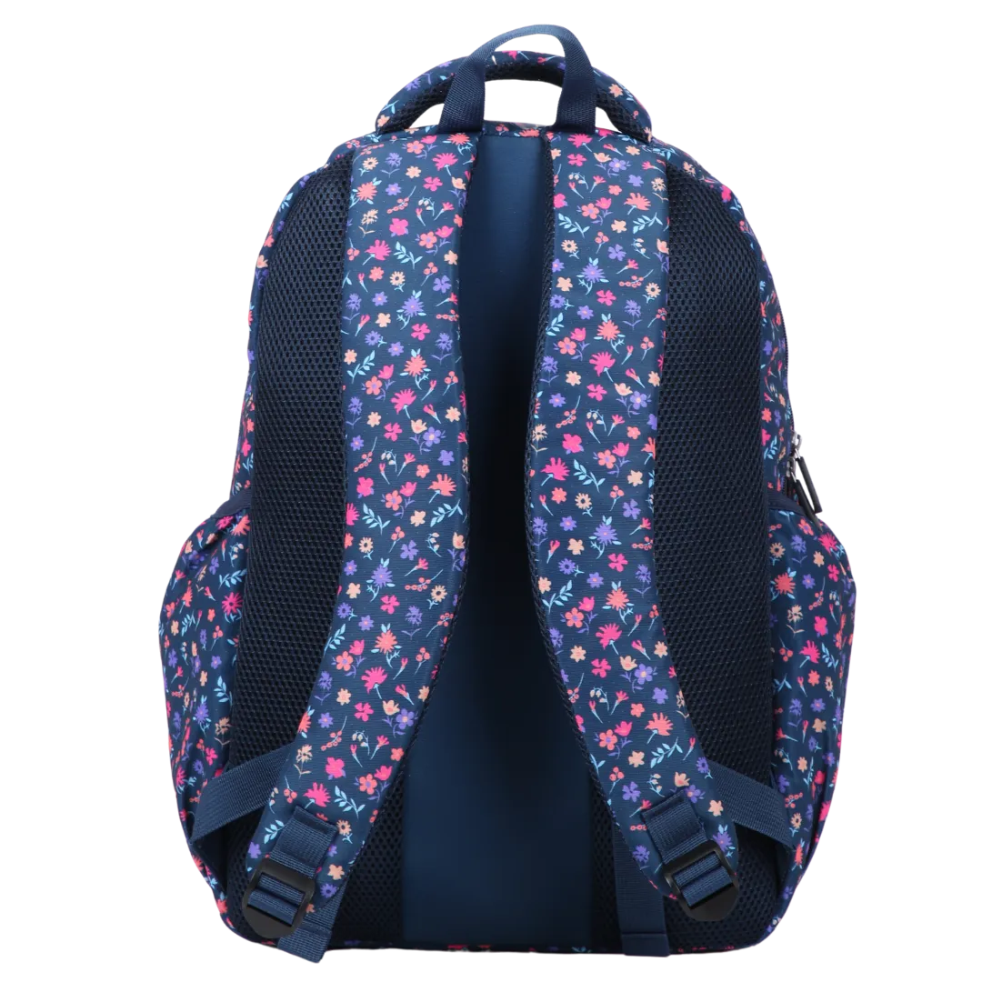 Ditsy Flowers Navy Large School Backpack
