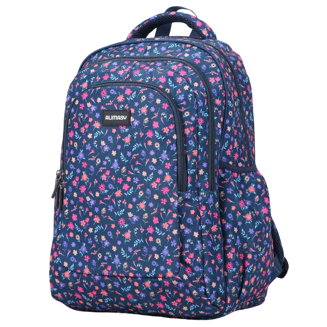 Ditsy Flowers Navy Large School Backpack