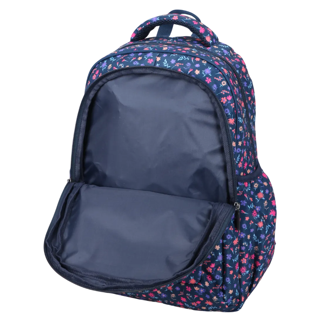 Ditsy Flowers Navy Large School Backpack
