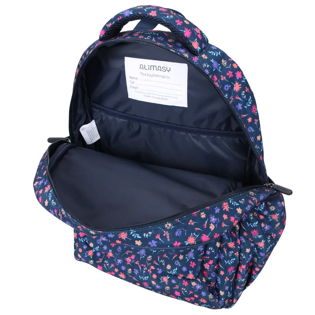 Ditsy Flowers Navy Large School Backpack